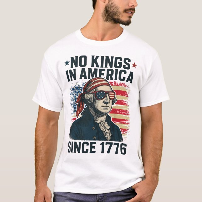 Keine Könige in Amerika Seit 1776 Distressed USA F T-Shirt (Vorderseite)