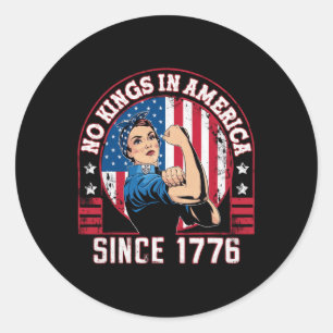 Keine Könige in Amerika seit 1776 Flagge der USA R Runder Aufkleber