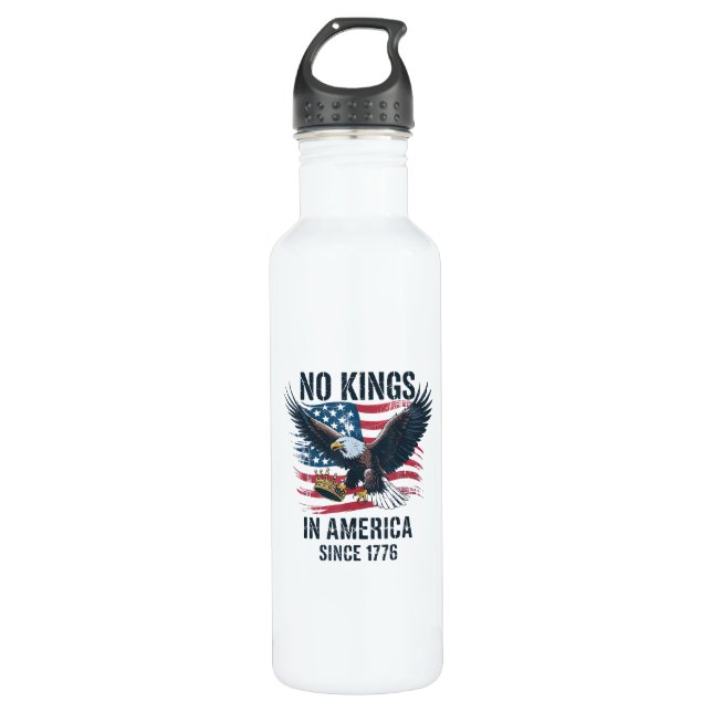 Keine Könige in Amerika seit 1776 Minimal Sauber Edelstahlflasche (Vorderseite)