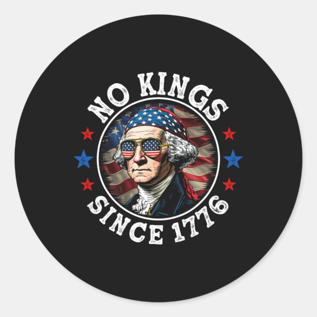 Keine Könige in Amerika seit 1776 störte die Flagg Runder Aufkleber (Vorderseite)