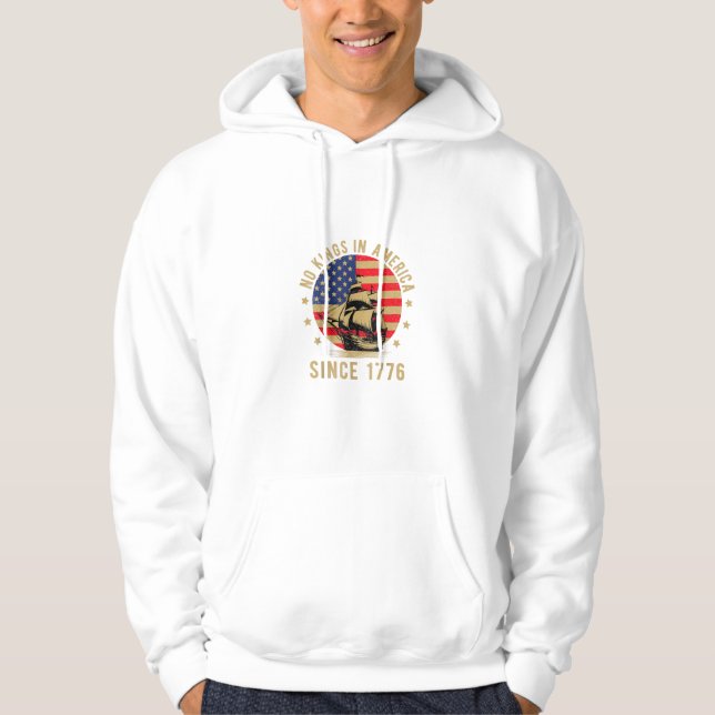 Keine Könige in Amerika seit 1776 US-Flagge Patrio Hoodie (Vorderseite)
