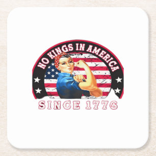 Keine Könige in Amerika seit 1776 USA-Flagge Speic Rechteckiger Pappuntersetzer