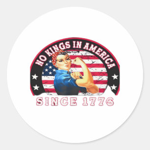 Keine Könige in Amerika seit 1776 USA-Flagge Speic Runder Aufkleber