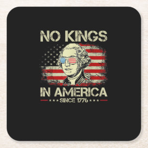 Keine Könige in Amerika seit 1776 Vintage-Flagge Rechteckiger Pappuntersetzer