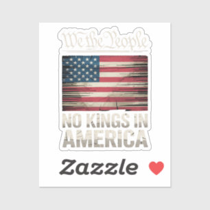 Keine Könige in Amerika US-Flagge Vintage Aufkleber