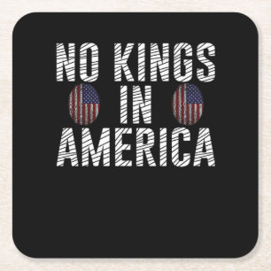 Keine Könige in Amerika USA-Flagge Fingerabdruck K Rechteckiger Pappuntersetzer