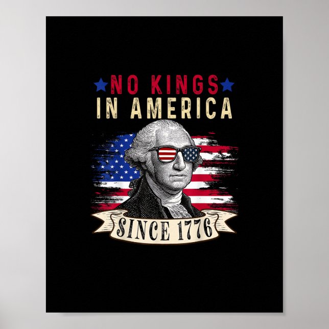 Keine Könige in Amerika USA-Flagge Retro Cooler St Poster (Vorne)