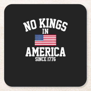 Keine Könige in Amerika USA-Flagge Retro Cooler St Rechteckiger Pappuntersetzer