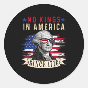 Keine Könige in Amerika USA-Flagge Retro Cooler St Runder Aufkleber
