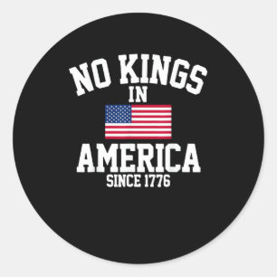 Keine Könige in Amerika USA-Flagge Retro Cooler St Runder Aufkleber