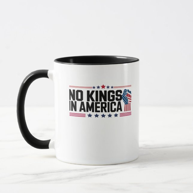 Keine Könige in Amerika USA Patriotischer Stil Tasse (Links)