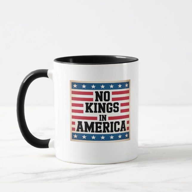 Keine Könige in Amerika USA Vintage-Grafik Tasse (Links)