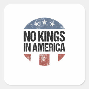 Keine Könige In Amerika Vintage Patriotisch Keine Quadratischer Aufkleber