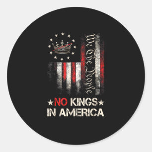 Keine Könige In Amerika Vintage Politische USA-Fla Runder Aufkleber