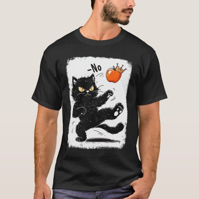 Keine Könige in Amerika Wir Menschen Black Cat Mem T-Shirt (Vorderseite)