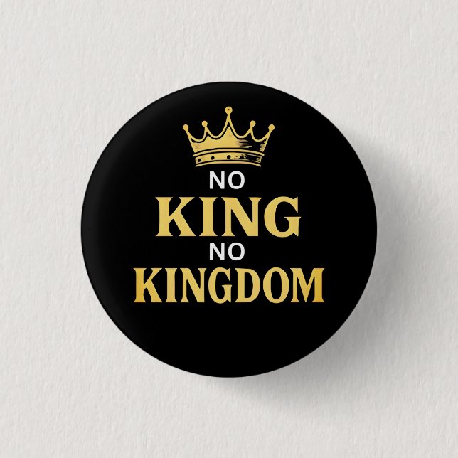 Keine Könige Protest Schild Vertikal 2025 Button (Vorderseite)