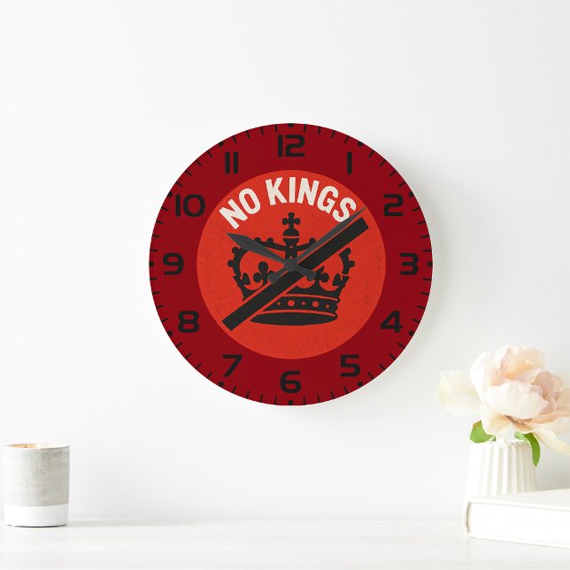 Keine Könige Protest Symbol Große Wanduhr (Von Creator hochgeladen)