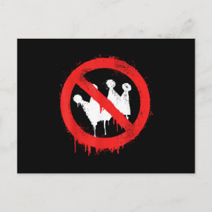 Keine Könige protestieren gegen Stoppschild Postkarte
