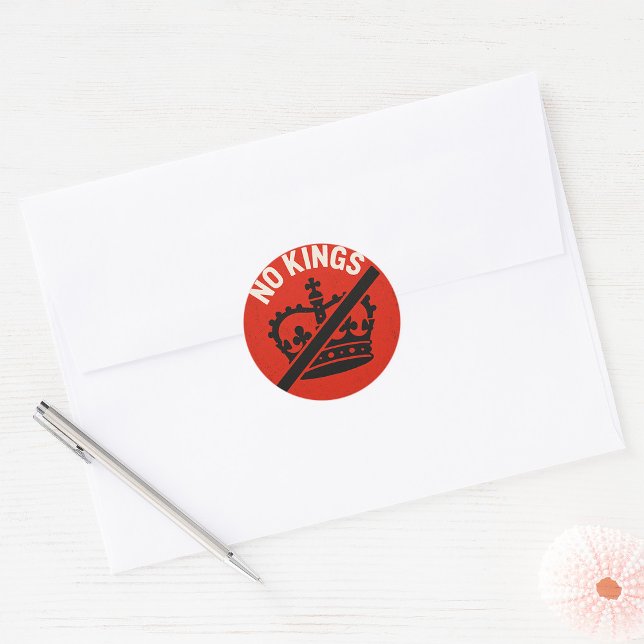 Keine Könige Protestsymbol Runder Aufkleber (Von Creator hochgeladen)