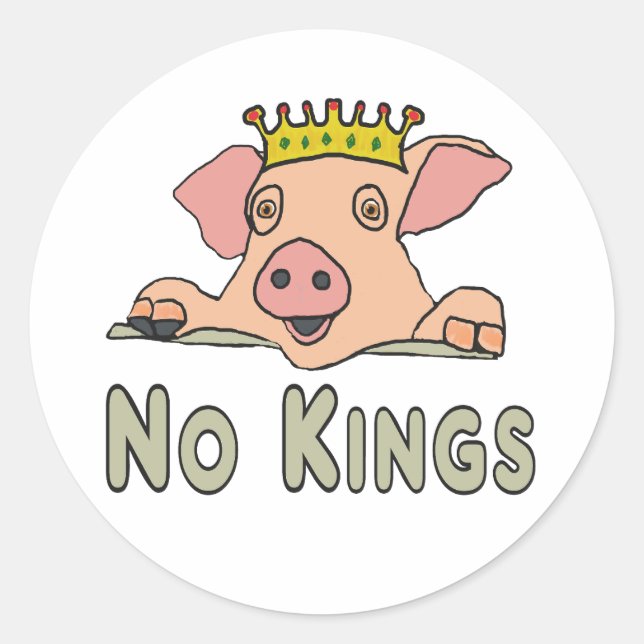 Keine Könige Runder Aufkleber (Vorderseite)