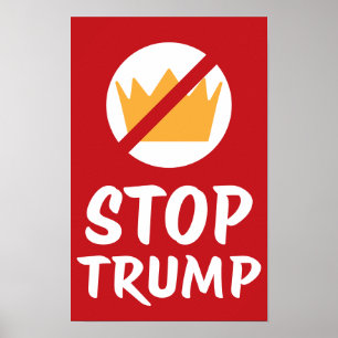 KEINE KÖNIGE STOPP TRUMP Anti-Trump   ROT   Protes Poster