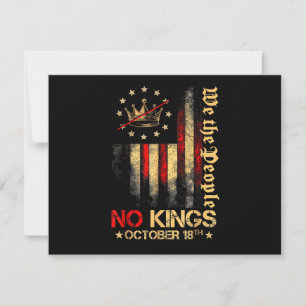 Keine Könige Vintage America Flagge 1776 18. Oktob Einladung