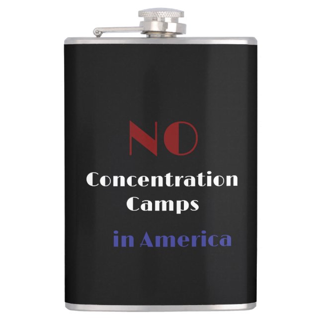 Keine Konzentrationslager in Amerika Flachmann (Vorderseite)
