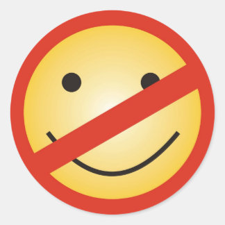 Keine Lächelzone Runder Aufkleber