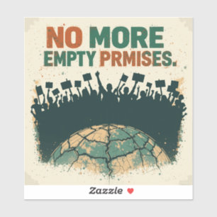 Keine leeren Versprechungen mehr - Vintager Klimas Aufkleber