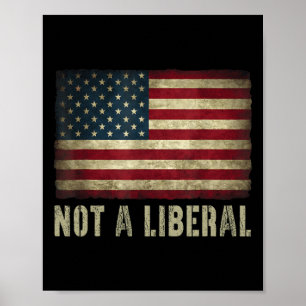 Keine liberale Vintage-USA-Flagge 4. Juli Konserva Poster