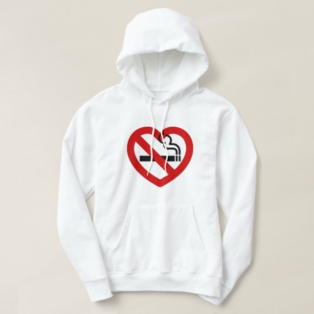 Keine Liebe für das Rauchen Hoodie (Design vorne)