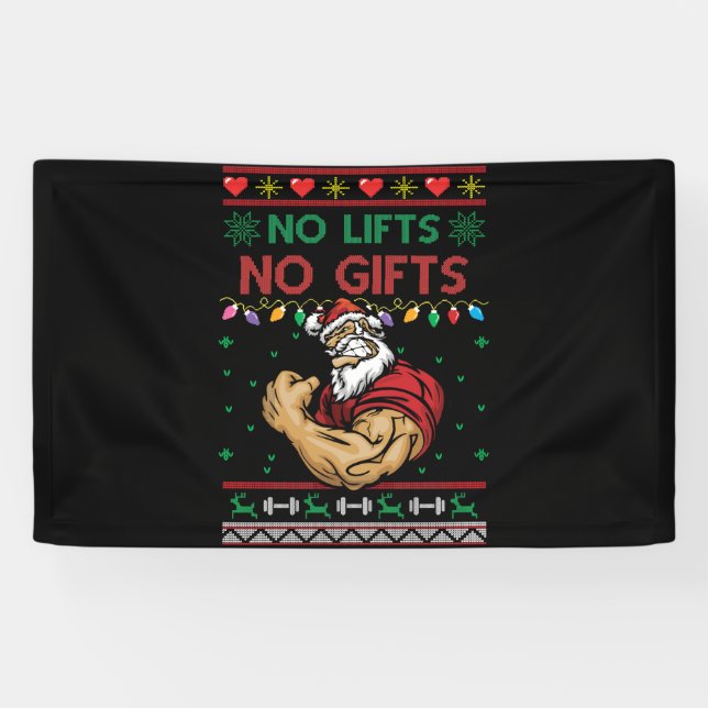 Keine Lifts Nein zu hässlicher Weihnachtsarbeit Banner (Horizontal)