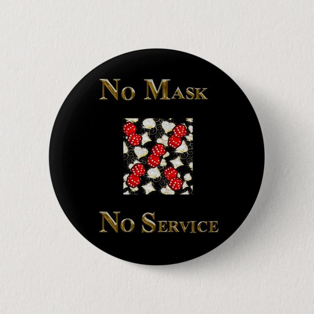 KEINE MASK KEIN SERVICE LAS VEGAS BUTTON (Vorderseite)
