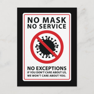 Keine Maske kein Dienst Postkarte