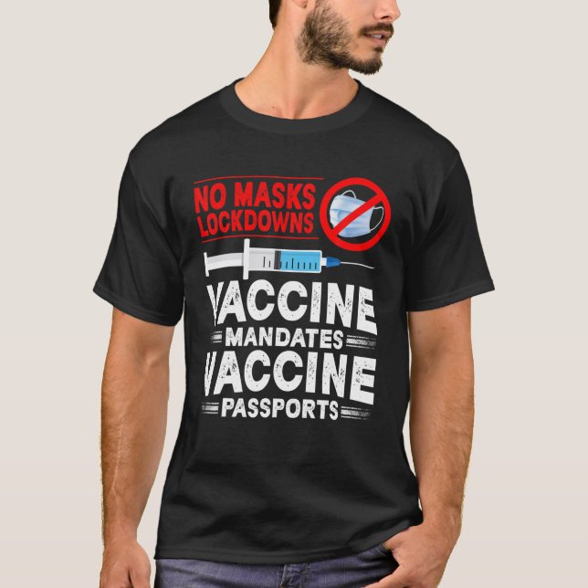 Keine Masken für Schwimmende Impfstoffe oder Pässe T-Shirt (Vorderseite)
