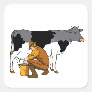Keine Milch mehr Quadratischer Aufkleber