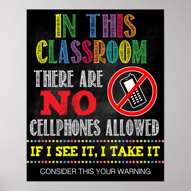 Keine Mobiltelefone erlaubt Schulposter Poster (Vorne)