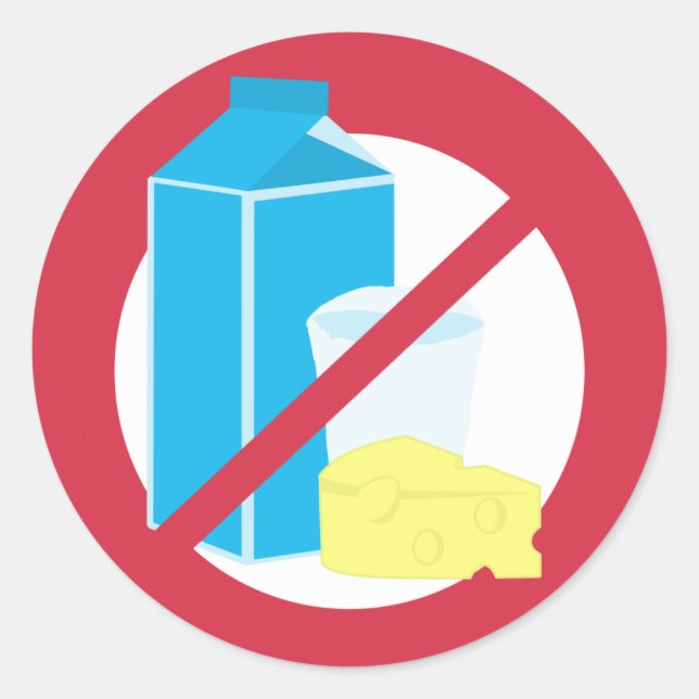 Keine Molkereisymbol-Molkereifreie Runder Aufkleber (Vorderseite)