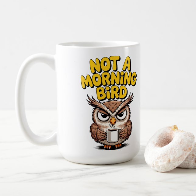 Keine Morgenvogel-Eule Kaffeetasse (Mit Donut)