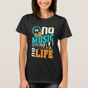 Keine Musik Kein Leben mit Kopfhörern Herzschlag M T-Shirt