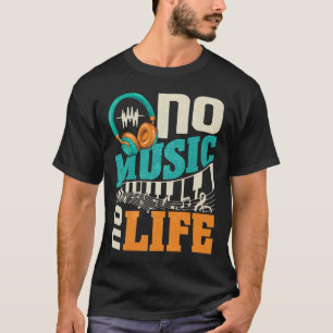 Keine Musik Kein Leben mit Kopfhörern Herzschlag M T-Shirt