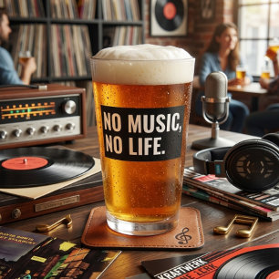 Keine Musik Kein Leben Pint Glas – Kräftig Schwarz