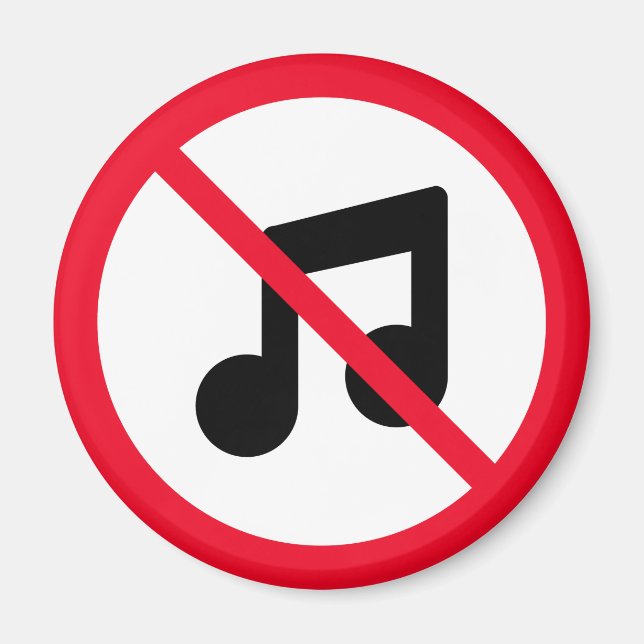 Keine Musik | Red Circle Sign | Magnet (Vorne)