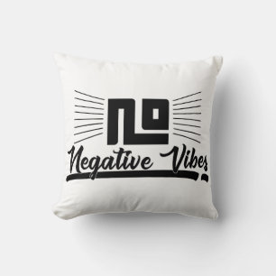 Keine negativen Vibes Schwarzes Grafikbild-Schrift Kissen