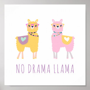 Keine Niedliche Illustration des Drama Llama Poster