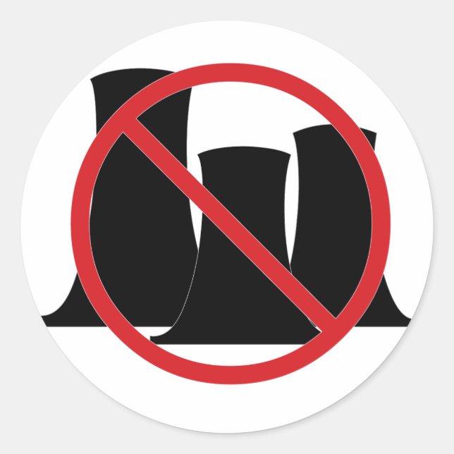 Keine Nukes Runder Aufkleber (Vorderseite)