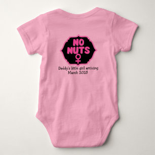 Keine Nüsse   Hot Pink Gender Reveal Baby Ankündig Strampler