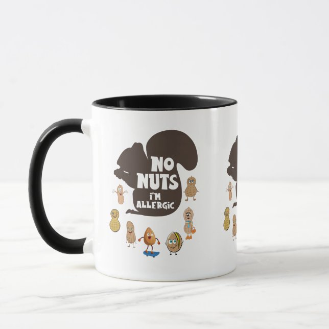 Keine Nüsse Ich bin allergische Erdnuss Allergie B Tasse (Links)