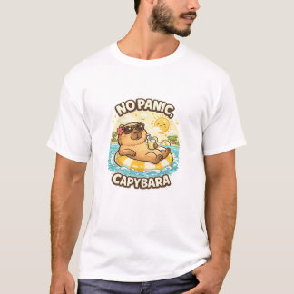 Keine Panik Capybara Lustiger Sommerurlaub Kawaii T-Shirt