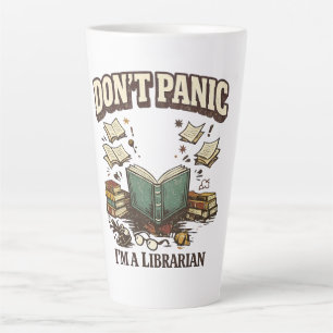 Keine Panik, ich bin Bibliothekar - Vintage-Buch-D Milchtasse